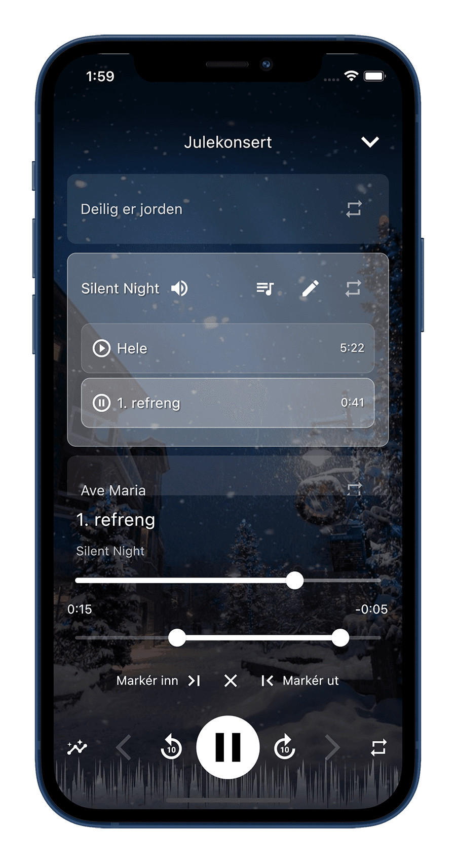 Lydavspilling i ChoirMate